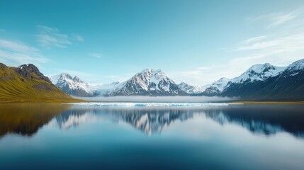 Serene Mountain Lake with Snow-Capped Peaks