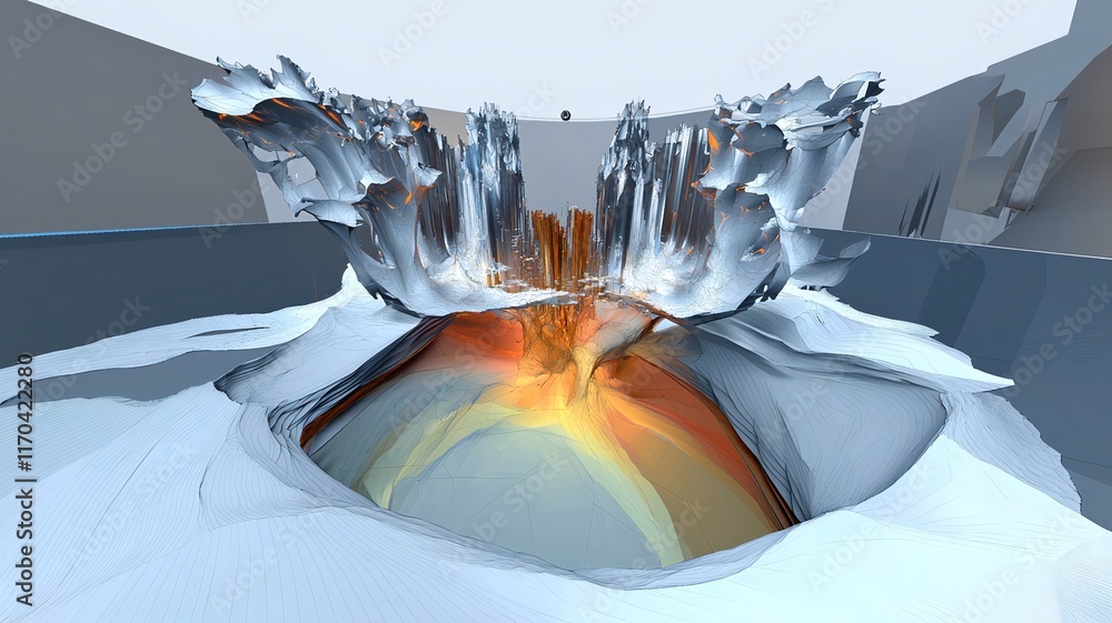 Poster virtual twin simulation showcasing the dynamic energy fields and phase transitions observed in a sup