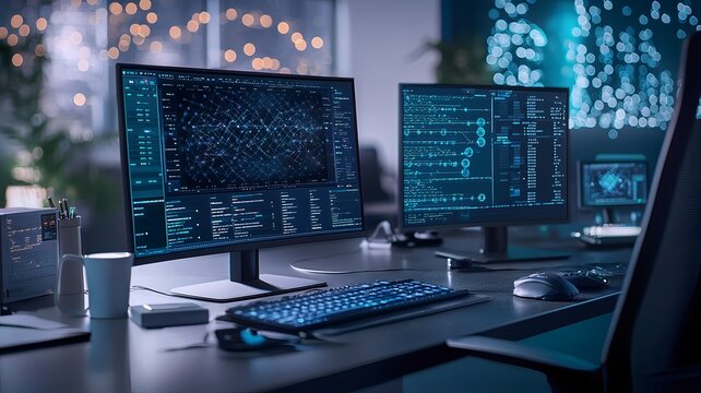Quantum Optimization Breakthrough in Virtual Twin Environment A dynamic quantum graph overlay showcasing the solving of complex optimization problems in a cutting edge virtual simulation platform