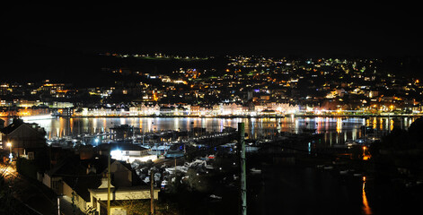 Landscape View of Dartmouth Devon at Night 