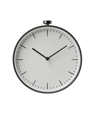 Minimalistic desk clock with white face and sleek design, perfect for any workspace
