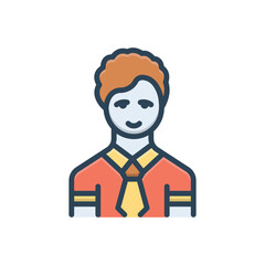 Color illustration icon for student