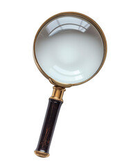 vintage hand held magnifying glass with wooden handle, perfect for reading