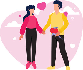 Giving Bouquet Vector illustration which can easily modify or edit