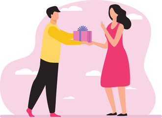 Surprise Gift Vector illustration which can easily modify or edit
