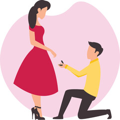 Man Proposing Vector illustration which can easily modify or edit