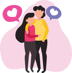Romantic Couple Vector illustration which can easily modify or edit
