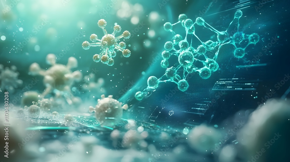 a futuristic scene of quantum computing systems predicting bioterrorism threats visualized with holo