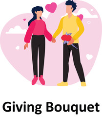 Giving Bouquet Vector illustration which can easily modify or edit