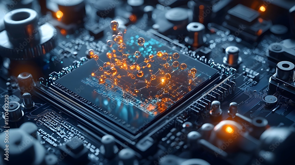 Aufkleber a quantum computing powered system analyzing complex metabolic pathways to unlock new treatments for