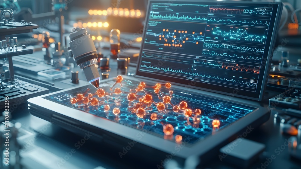 Poster cutting edge quantum computing technology harnessed to analyze complex metabolic pathways