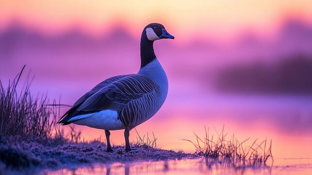 Canada goose sunrise wetland marsh wildlife
