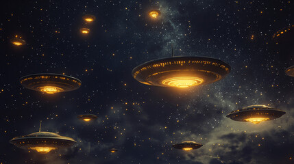 Find the correct shadow of rocket and UFO spaceships kids game worksheet. Vector matching quiz puzzle with cartoon rockets and flying saucers on starry space landscape background, fantasy space game