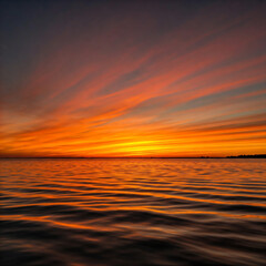 Obraz premium Sunset over sea beach area field with colorful aesthetic sky clouds