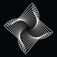 Lines in Circle Form . Rotate rounded shape Vector Illustration .Rotating circles form a ring.Rotating design element . Various circle lines forming round frame . Abstract Geometric line art .
