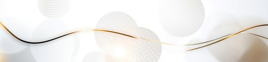 Abstract background with white circles and golden lines