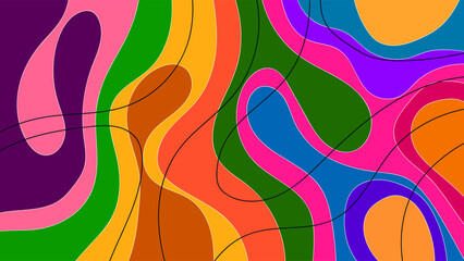Obraz premium ABSTRACT BACKGROUND WITH HAND DRAWN SHAPES COLORFUL FLAT DESIGN VECTOR TEMPLATE FOR WALLPAPER, COVER DESIGN