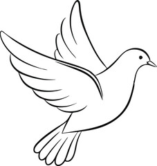 Obraz premium dove line art style vector illustration