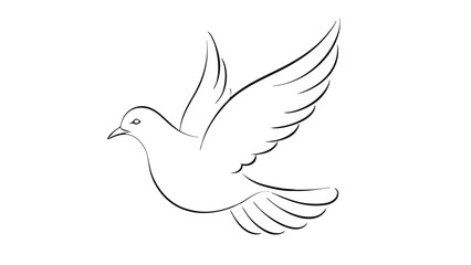 dove line art style vector illustration