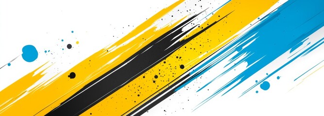 Abstract background with yellow, blue, and white colors, a modern design for a banner or poster