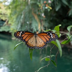 Obraz premium beautiful, flying butterfly.