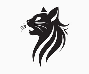 Obraz premium minimalist silhouette of a cat in black and white