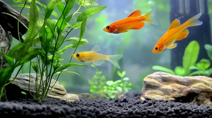 Vibrant Aquarium with Colorful Fish and Coral Decorations