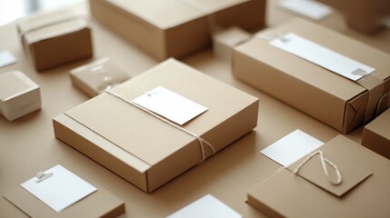 Craft boxes packaging twine tags studio