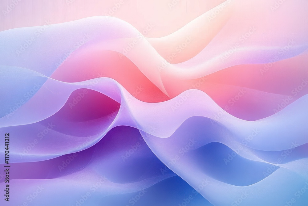 Aufkleber soft abstract waves pastel background ethereal lighting smooth gradient minimalistic composition