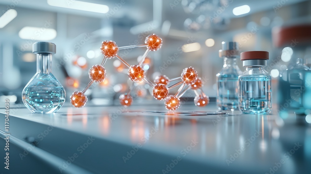 Poster a state of the art vaccine laboratory of the future featuring cutting edge quantum computing technol