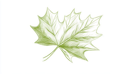 Acer or maple leaf isolated eco plant sketch. Vector green organic plant element