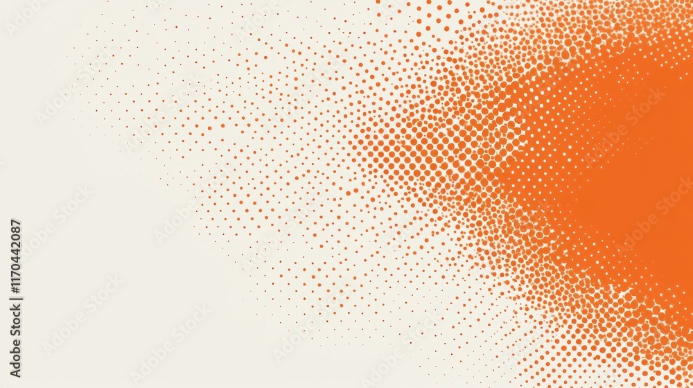 Aufkleber vibrant orange halftone dots create a warm and inviting gradient background