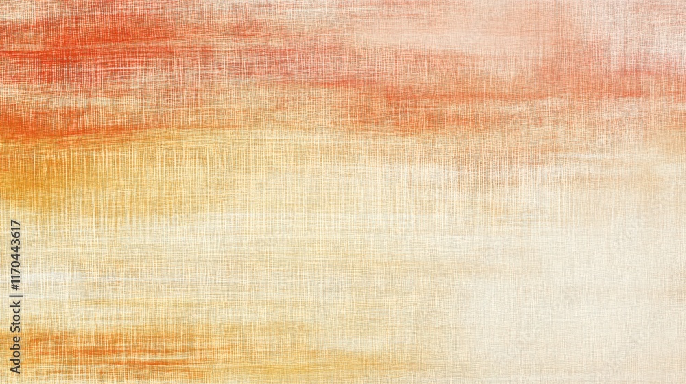 Poster Smooth horizontal bands of color blend seamlessly from warm hues to soft tones during a tranquil sunrise in a calm environment