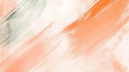 Elegant pastel mint and peach pencil strokes create a soothing abstract composition in soft hues