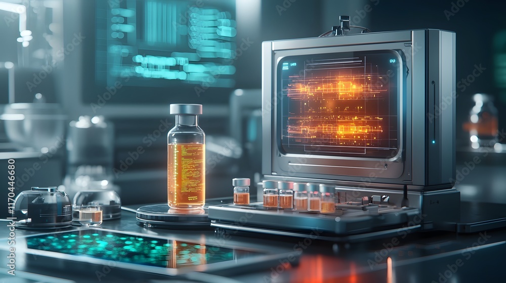 Aufkleber a state of the art futuristic vaccine storage and delivery system enhanced by quantum computing tech