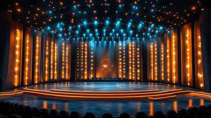 Obraz premium Illuminated Stage Awaits Award Ceremony Presentation