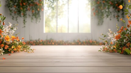 Obraz premium Bright Floral Decor in Serene Indoor Space