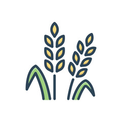 Color illustration icon for wheat