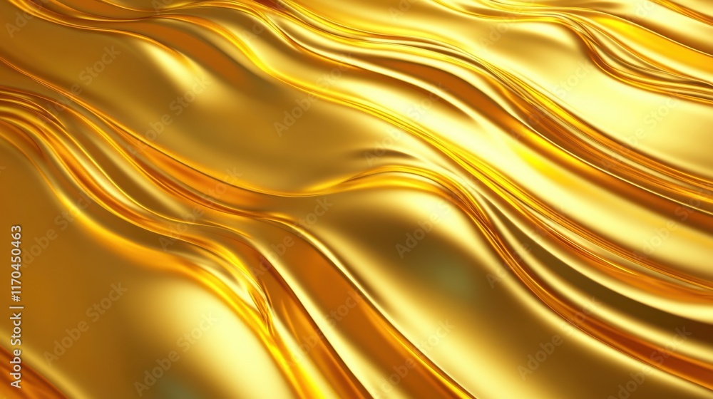 Poster Vibrant gold and yellow textured background with smooth waves and depth creating a rich visual experience