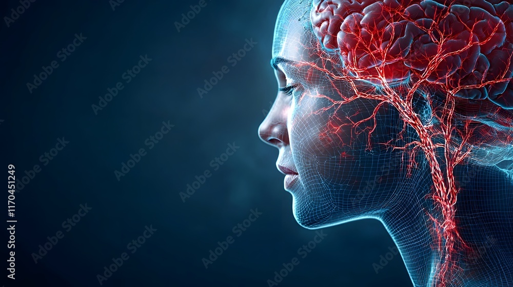 Poster futuristic virtual twin model created with quantum computing showcasing detailed 3d visualizations o