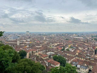 Obraz premium Panorama of centre of Brescia city with churches, towers and buildings, Italy