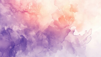 Fototapeta premium Soft watercolor blend of lavender and peach creating a serene and tranquil atmosphere perfect for relaxation and inspiration