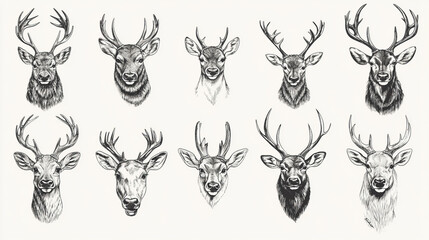 Animal Isolated Sketch Set African