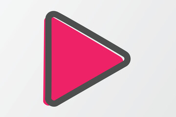 Playback Icon outline red black_play