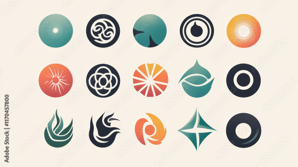 Aufkleber set of isolated symbols - abstract emblems. vector version also available