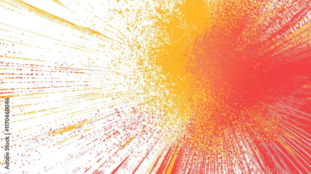 Aufkleber Dynamic fiery halftone effect with vibrant red and orange colors fading smoothly on a white background