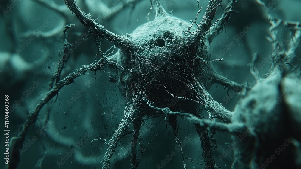 Poster microscopic view of neural network: a deep dive into the intricate structure of brain cells