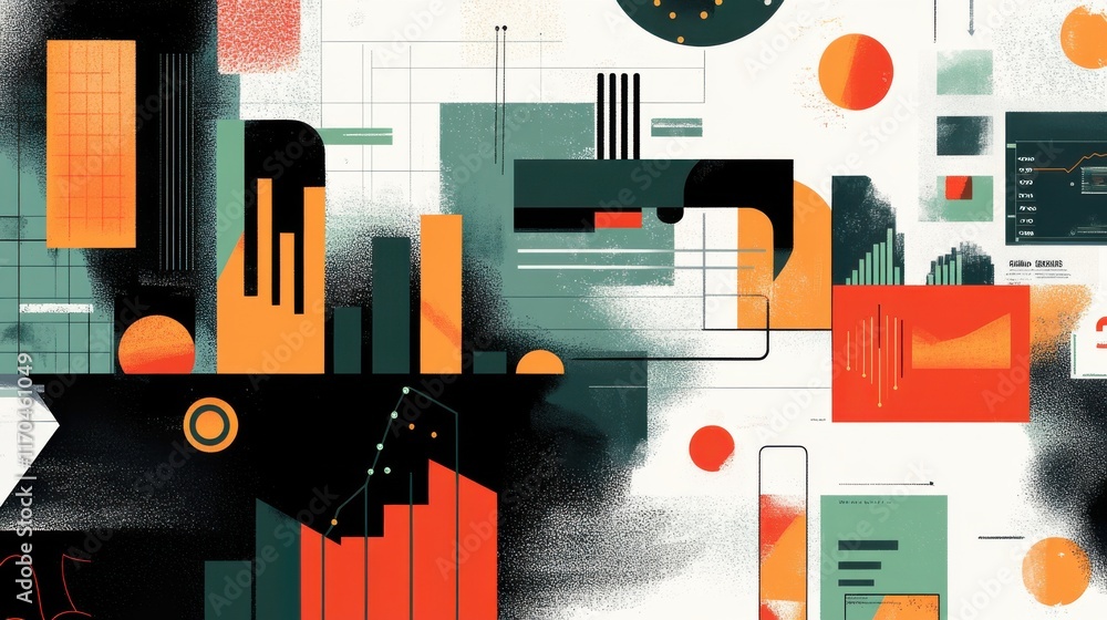Aufkleber investment manager strategies illustrated through vibrant visual analytics and creative layout desig