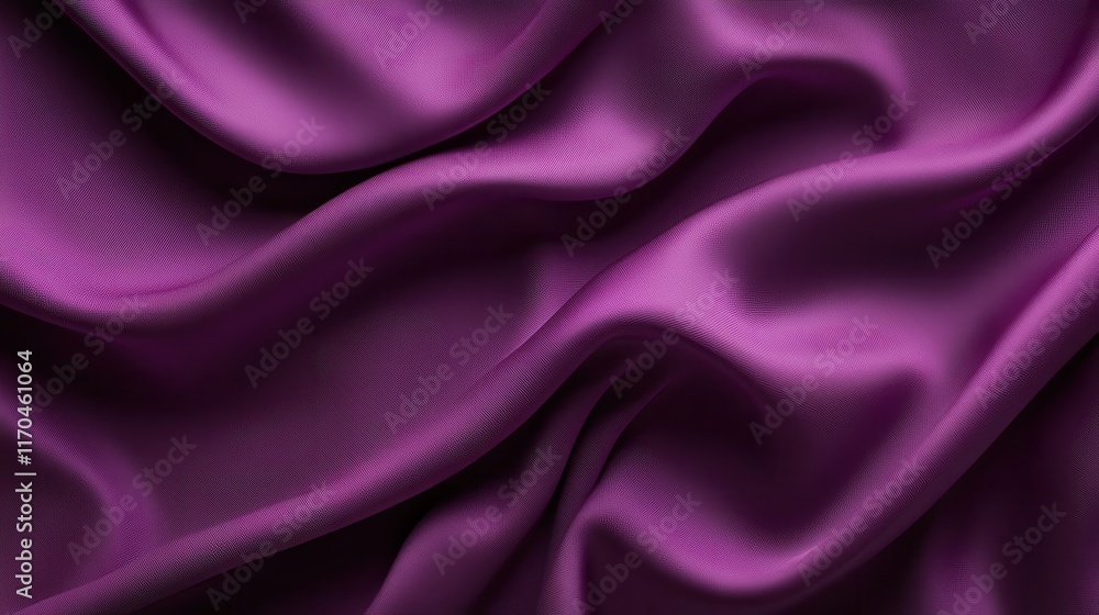 Aufkleber Deep plum fabric drapes softly with elegant waves creating a luxurious texture and vibrant background