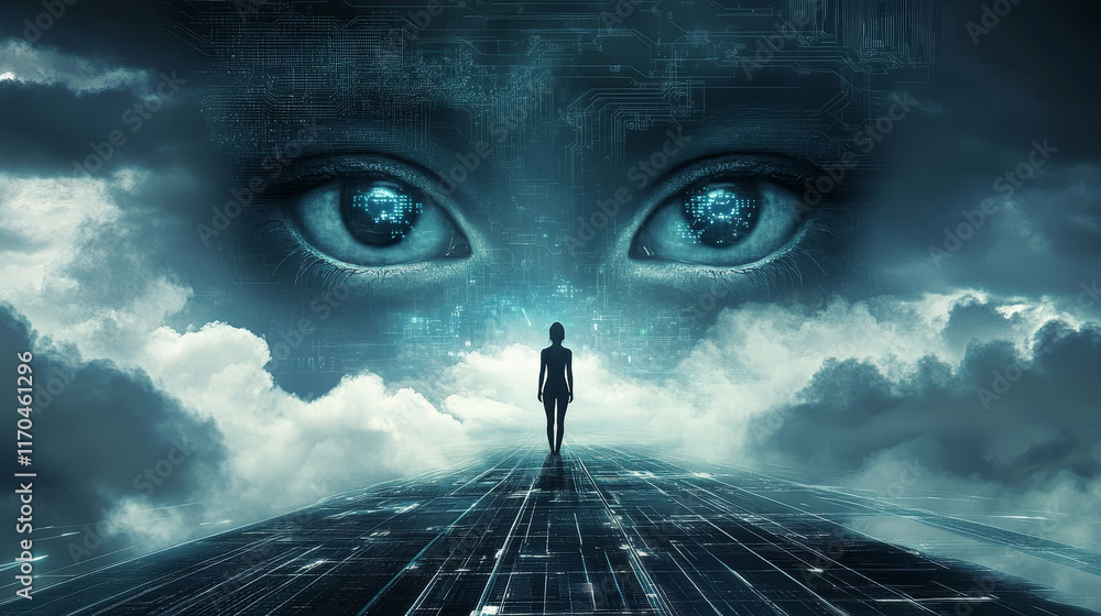 Poster internet security and personal cloud storage web protection. vector poster of online secure technolo
